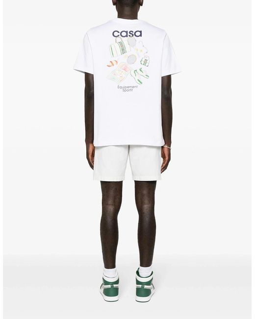 Casablanca White Equipment Sportive Cotton T-Shirt for men