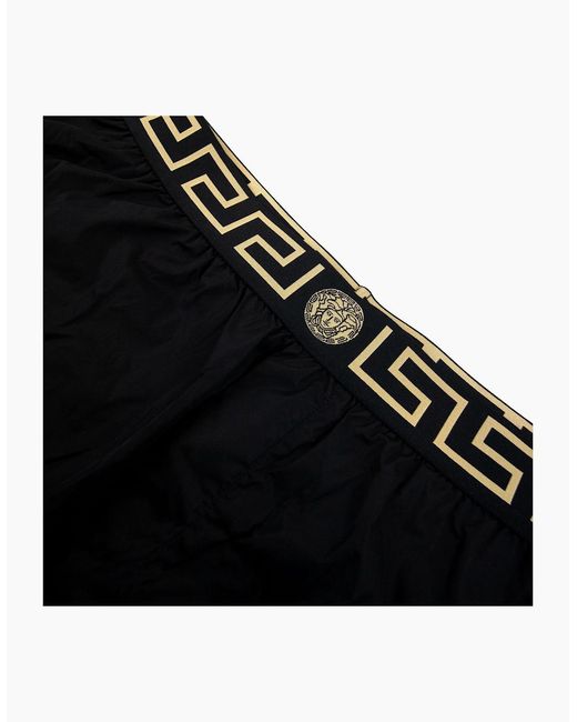 Versace Black Medusa Waistband Swim Shorts for men
