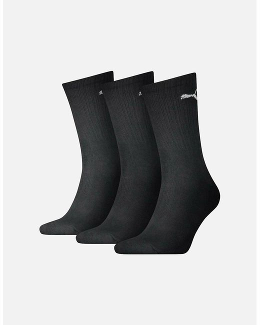 PUMA Black Adult Crew Sports Socks (Pack Of 3)
