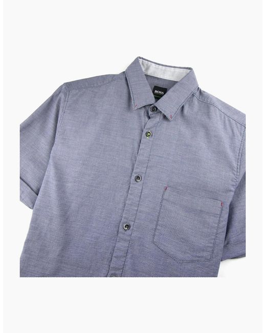 Boss Blue Bayni_R Short Sleeve Shirt Dark for men