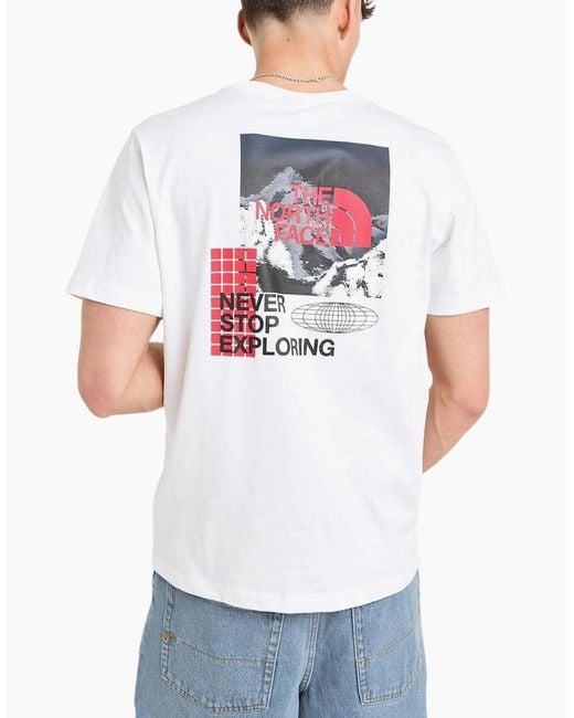 The North Face White Energy Graphic T-Shirts Crew Neck Short Sleeve Soft Cotton Tee for men