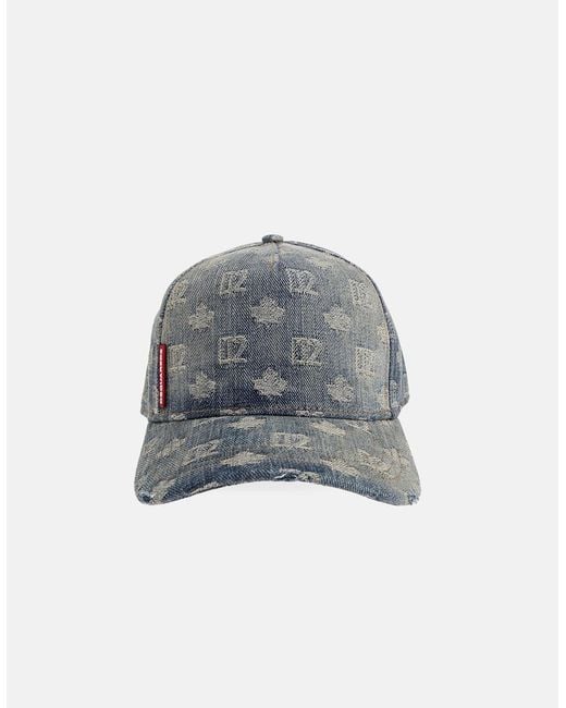DSquared² Gray D2 Monogram Cap for men