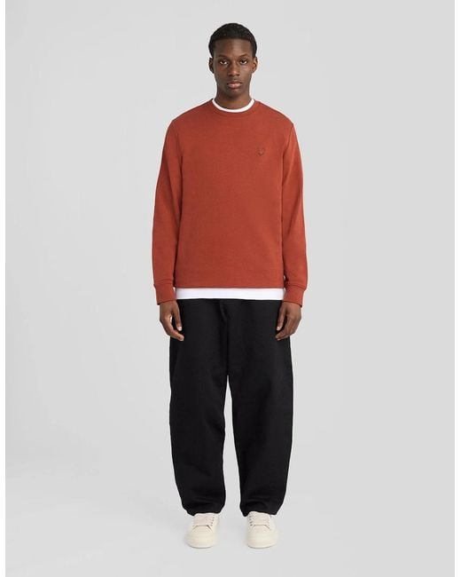 Lyle & Scott Red Superfine Cotton Crew Neck Sweatshirt for men