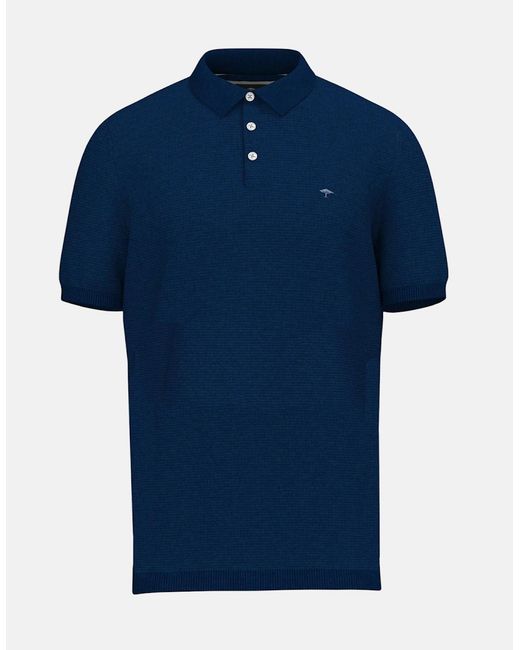 Fynch-Hatton Blue Fine Knit Air Cotton Polo Shirt Midnight for men