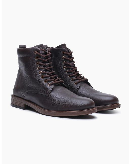 Hush Puppies Black Irwin Leather Ankle Boots for men