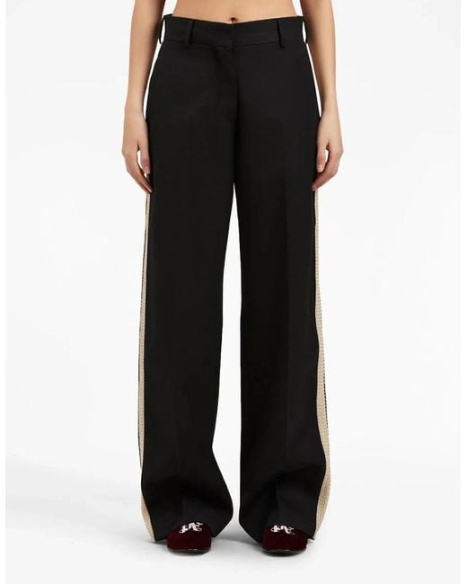 Palm Angels Black Knit Tape Trousers