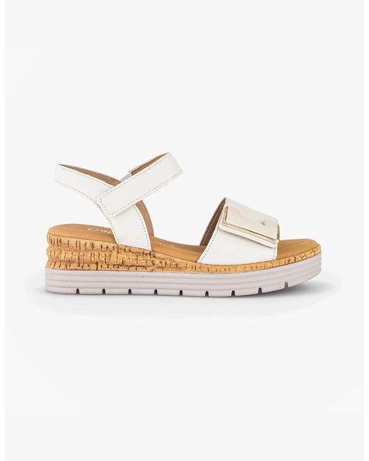 Gabor White Shout Ankle Strap Sandals