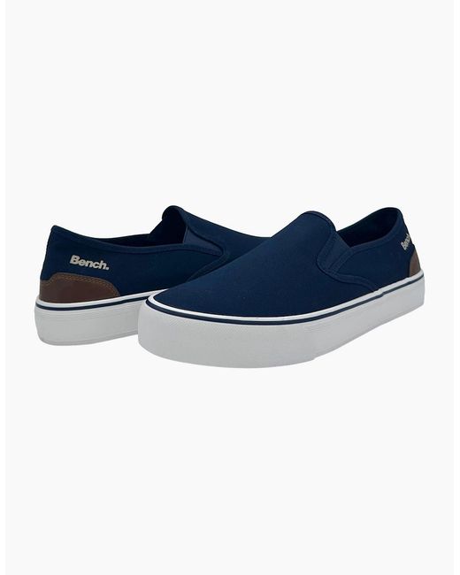 Bench Blue Dalton Canvas Slip On Trainers for men