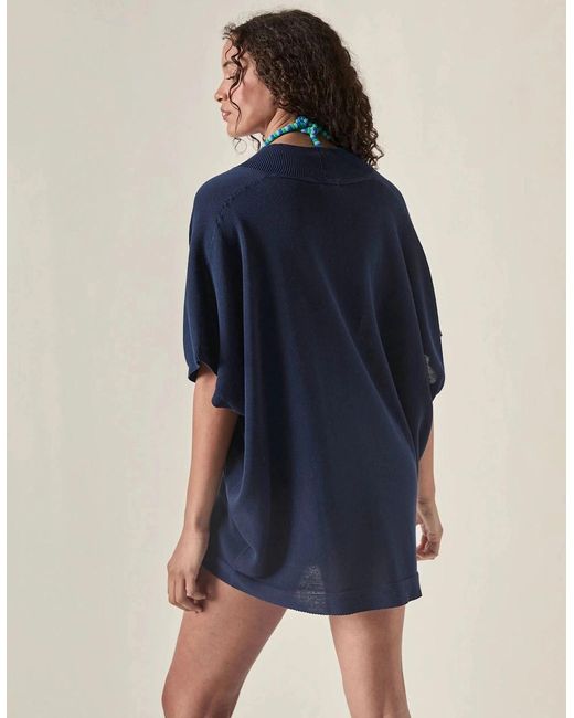 James Lakeland Blue Relaxed Clasp Front Cover-Up
