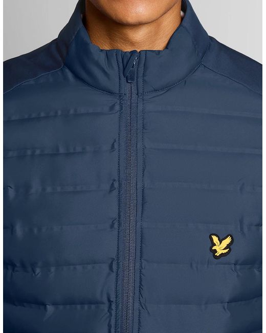 Lyle & Scott Blue Hybrid Quilted Jacket for men