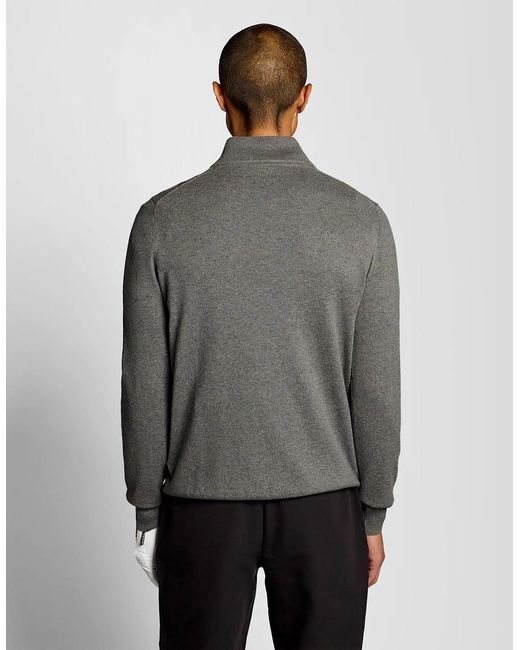 Lyle & Scott Gray Performance 1/4 Zip Jumper for men
