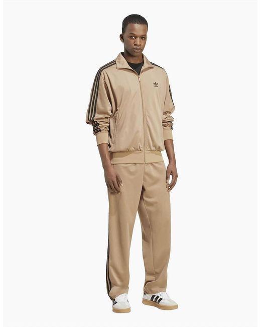 Adidas Originals Natural Adicolor Funnel Neck Long Sleeve Track Top for men