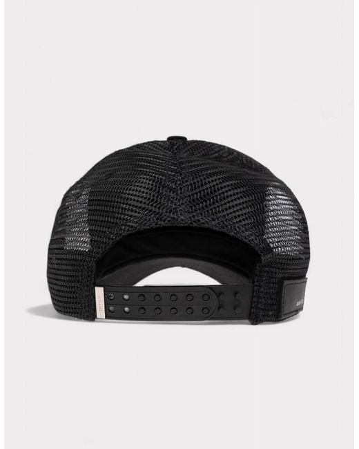 Amiri Black Wolf Logo Trucker Hat for men