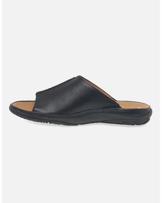 Gabor Blue Idol Leather Wide Fit Mules
