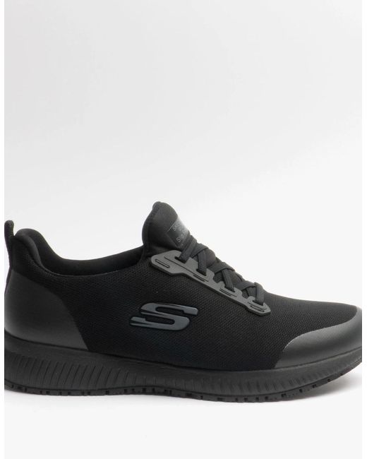 Skechers Black Work 77222Wec Squad Wide Fit Sr Occupational Trainers