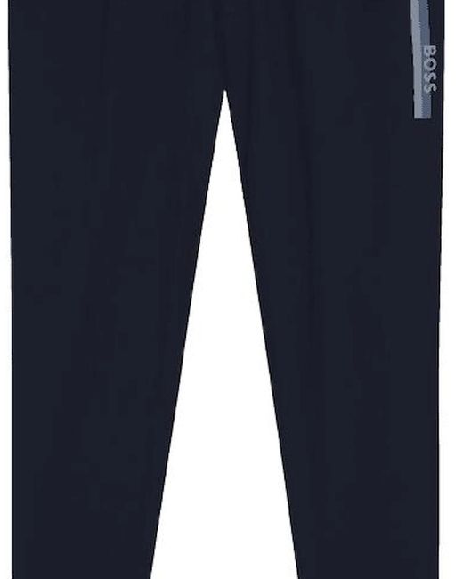 Boss Blue Authentic Cotton Stripe Logo Hooded Tracksuit for men
