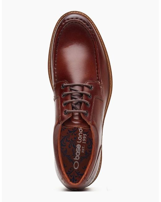 Base London Red London Langdon Leather Tan Boat Shoes for men