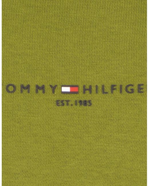 Tommy Hilfiger Green Logo Tipped Hoodie for men