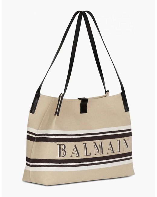 Balmain Metallic Release Canvas Shopper