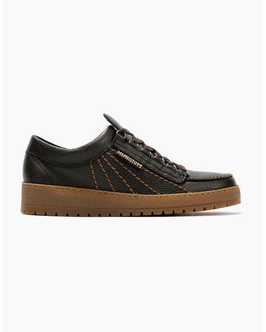 Mephisto Black Oregon 1351 Leather Dark Shoes for men