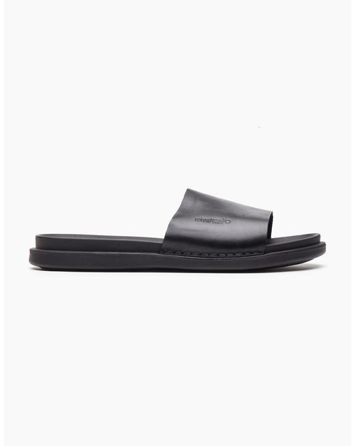 Base London Black Albany Slide Sandals for men