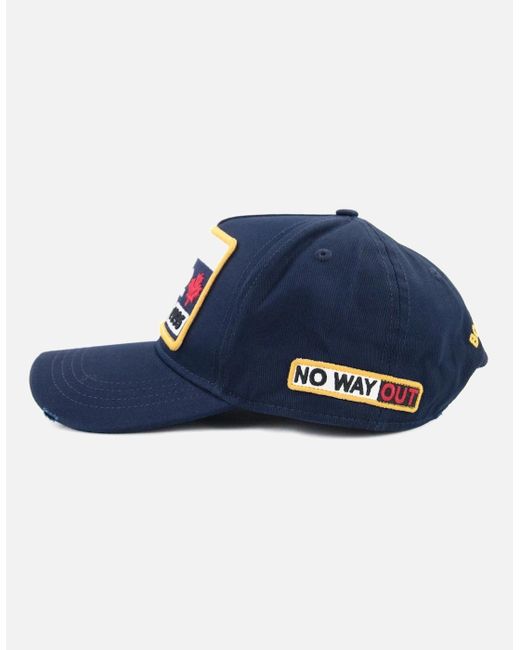 DSquared² Blue Patch Cargo Baseball Cap for men