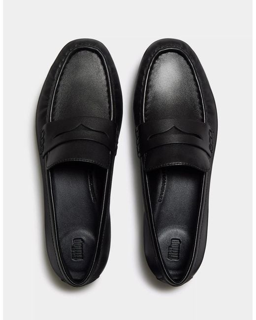 Fitflop Black Delicato Leather Loafers
