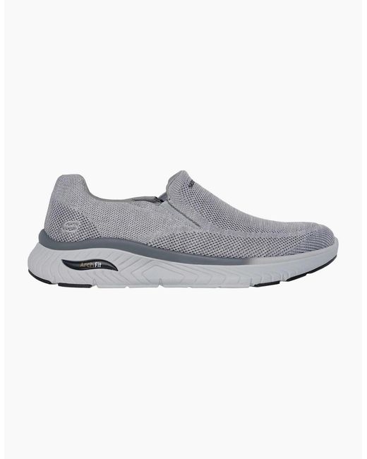 Skechers Gray Arch Fit Crosser Locke Polyester Trainers for men