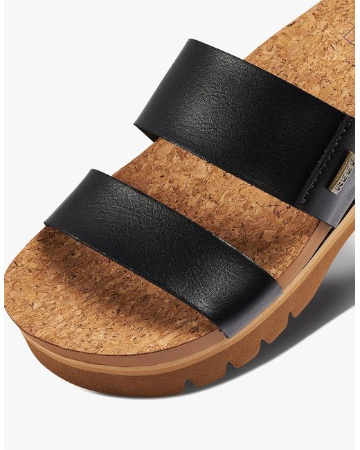 Reef Black Cushion Vista Platform Sandals