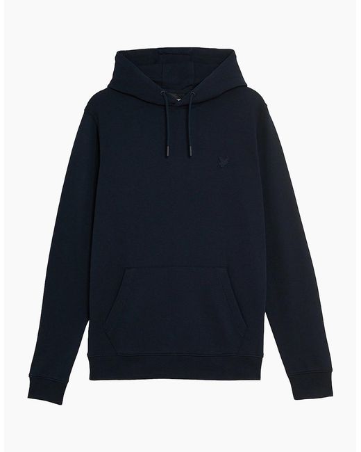 Lyle & Scott Blue Lyle & Scott Tonal Superfine Overhead Hoodie for men