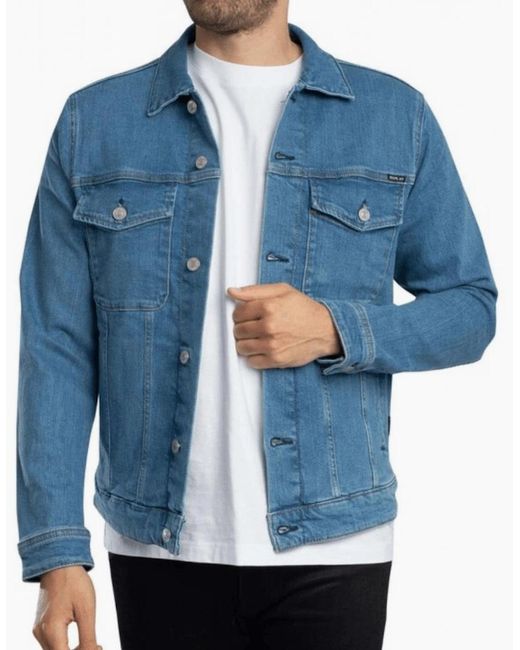 Replay Blue Mid Wash Denim Jacket for men
