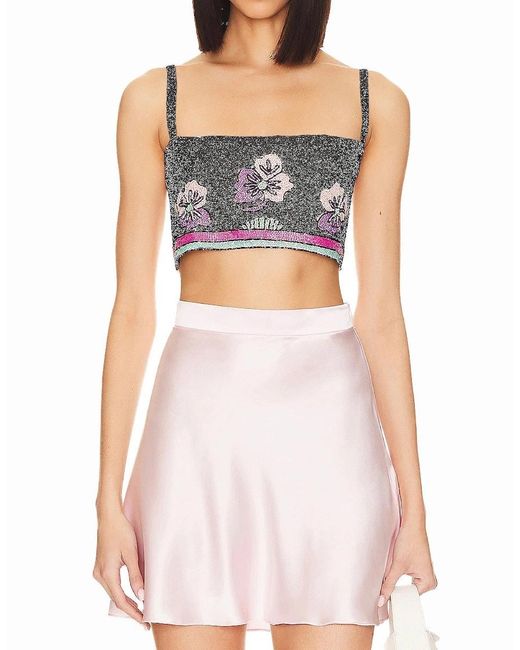 Oceanus Pink Tallulah Crystal Co-Ord Pull On Top Multi Colour
