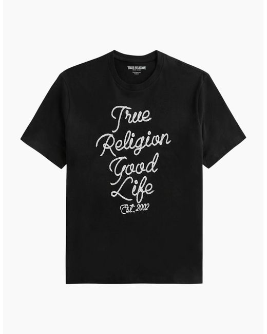 True Religion Black T Shirts Cotton Soft Tee for men