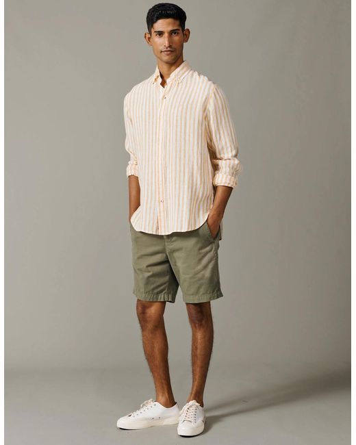 aubi Natural Worlaby Linen Shirt for men