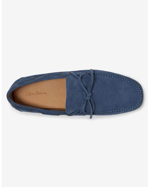 Oliver Sweeney Blue Cano Suede Driving Shoes for men