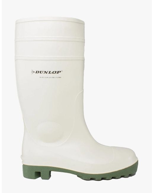Dunlop White Protomastor Full Safety Wellington Boots for men