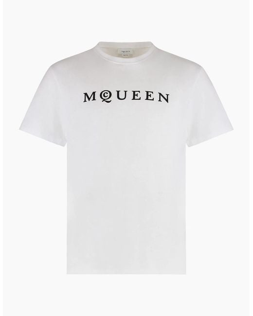 McQueen White T-Shirt With Logo for men