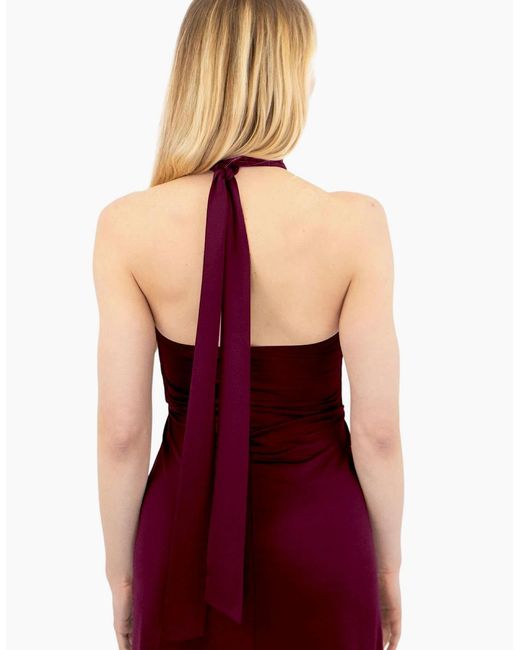 Ted Baker Red Halter Neck Midi Dress Evening Cocktail Elegant Party Ball Gown