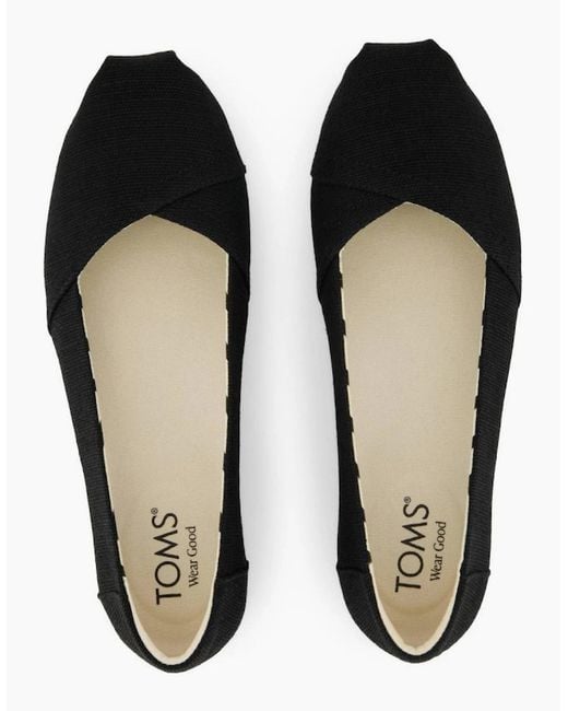 TOMS Black Alpargata Slip On Ballet Flats