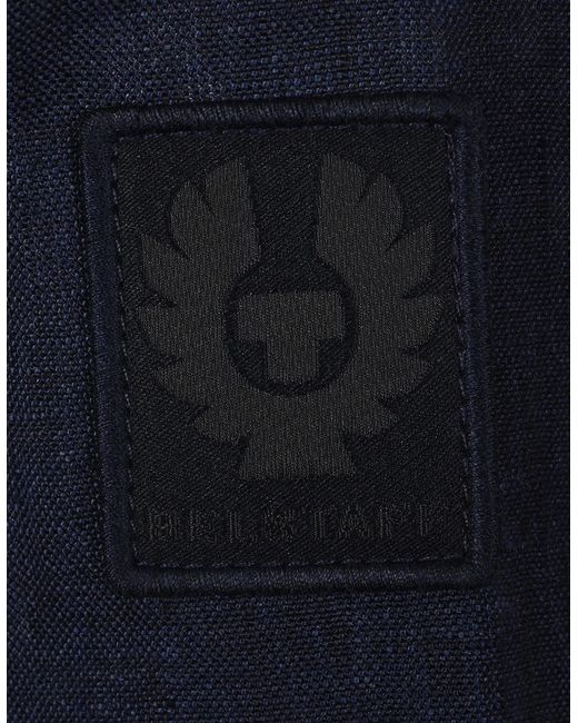 Belstaff Blue Forge Linen Jacket Dark Ink for men