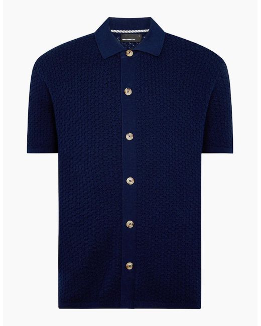 Remus Uomo Blue Knitted Polo 58868 29 for men