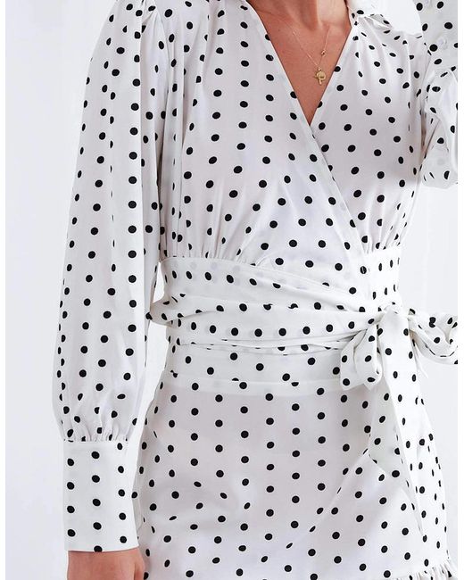 Pretty Lavish White Aiden Wrap Blouse