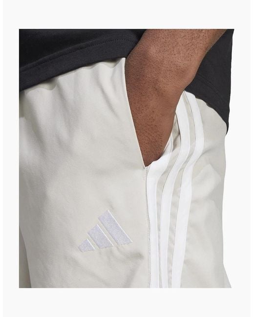 Adidas White 3 Stripes Shorts for men
