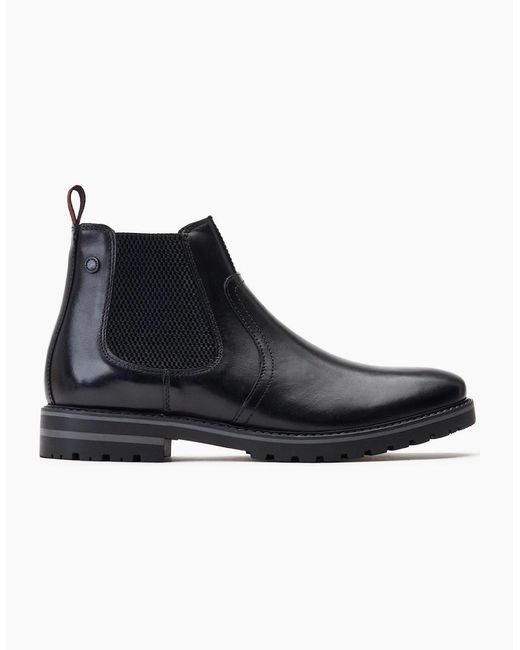 Base London Black Cutler Waxy Chelsea Boots for men