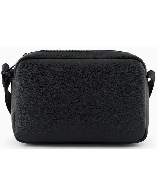 ARMANI EXCHANGE Black Metal Logo Rectagular Bag for men