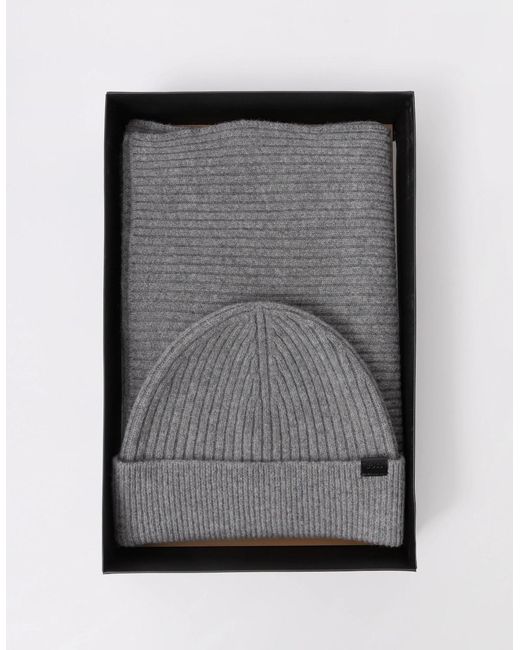 Boss Black Boss Uboldi Scarf & Beanie Set for men