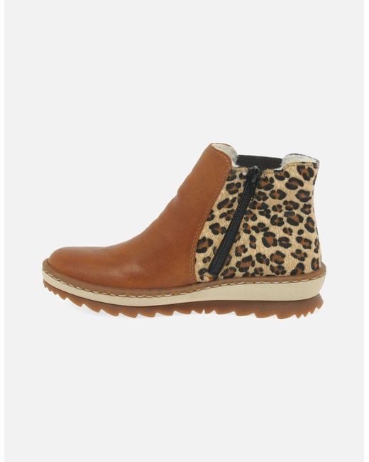 Rieker Brown Weave Chelsea Boots