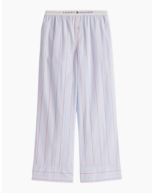 Tommy Hilfiger White Heritage Stripe Woven Poplin Pyjama Bottoms, Sweet