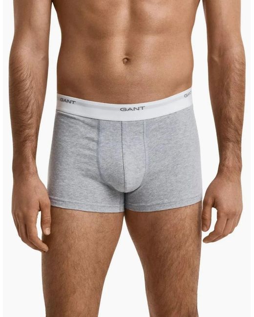 Gant White 3-Pack Core Logo Boxer Trunks for men