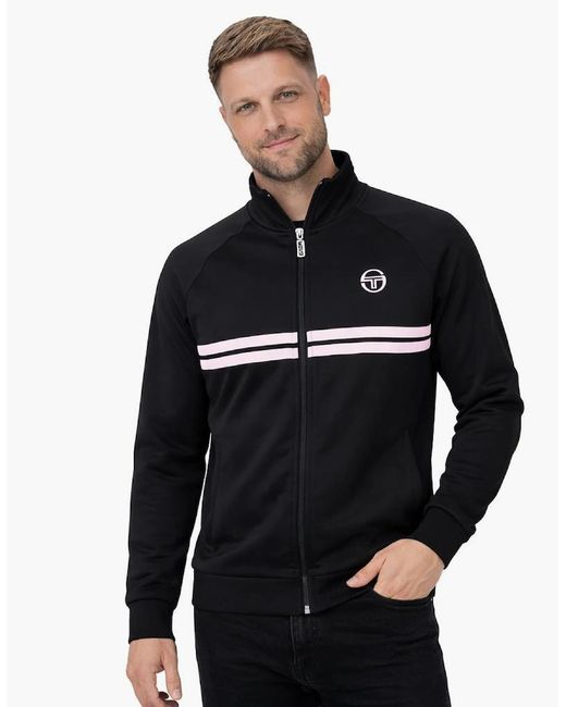 Sergio Tacchini Black Dallas Track Top Jacket/Light Lilac for men